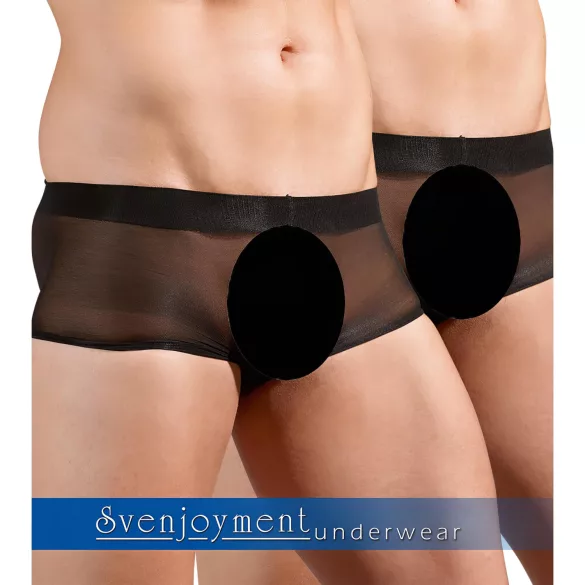 Svenjoyment - 2-teiliges schwarzes transparentes Boxershort-Set (S-L)