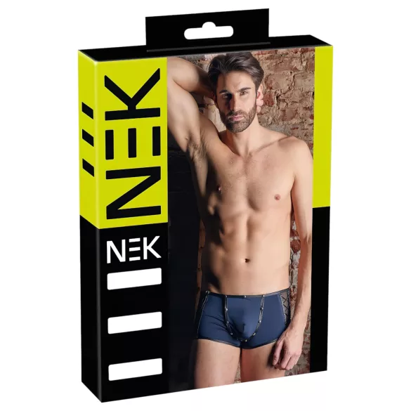 NEK - Schwarze Schnürnetz-Boxershorts (Blau) - L