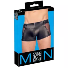   Svenjoyment - glänzende Herren-Boxershorts mit Reißverschluss (schwarz) - L