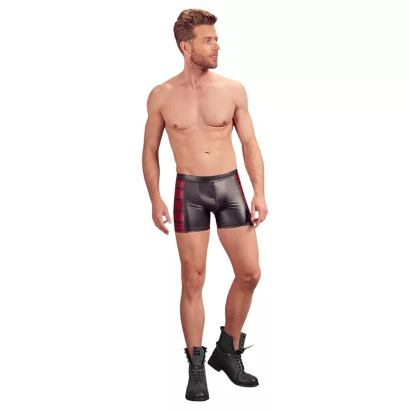 NEK - schwarze Reißverschluss-Boxer mit rotem Seiteneinsatz - 2XL