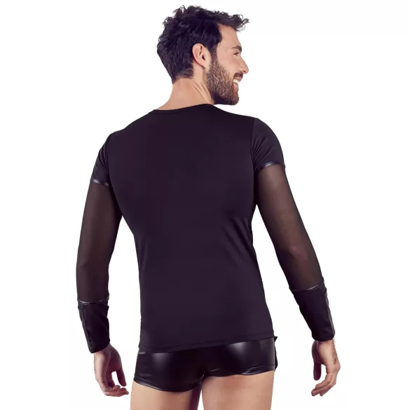 NEK - Langarmshirt mit Kreuzträger für Herren (schwarz) - M