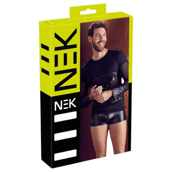 NEK - Langarmshirt mit Kreuzträger für Herren (schwarz) - L