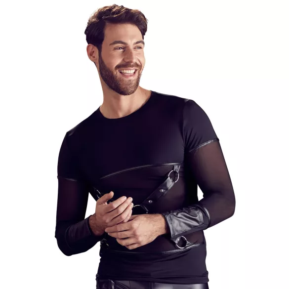 NEK - Langarmshirt mit Kreuzträger für Herren (schwarz) - L