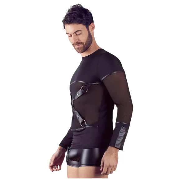 NEK - Langarmshirt mit Kreuzträger für Herren (schwarz) - L