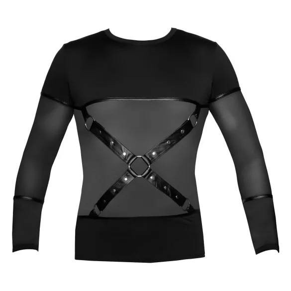 NEK - Langarmshirt mit Kreuzträger für Herren (schwarz) - XL