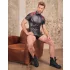 NEK - Herren-Shirt mit roten Einsätzen und Reißverschluss (schwarz)