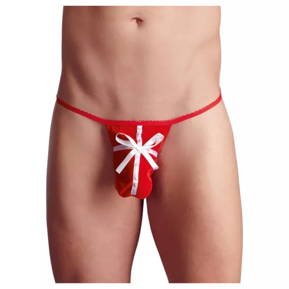Geschenk Weihnachts-String in Rot für Männer (S-L)