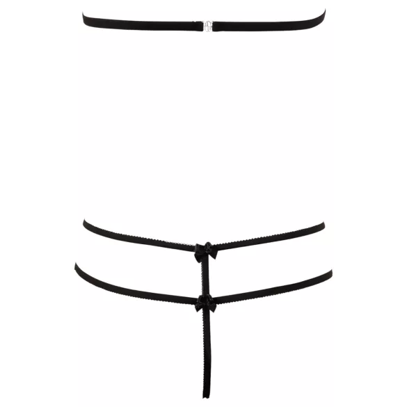 Cottelli - Offenes Spitzen-Set (schwarz) - XL