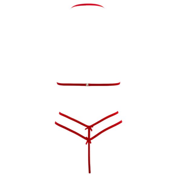 Cottelli - offenes Spitzen-BH-Set (rot) - M