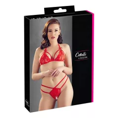 Cottelli - offenes Spitzen-BH-Set (rot) - L