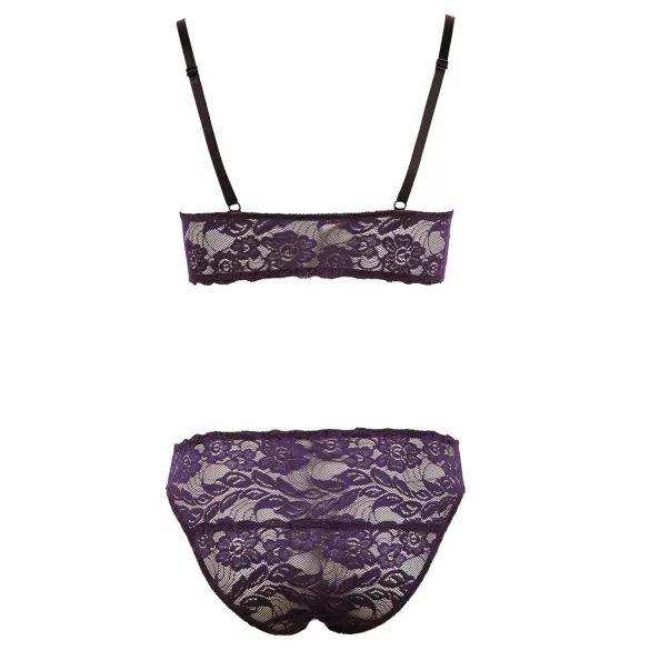 Cottelli - Blumiges Spitzen-BH-Set (lila) - XL