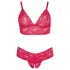 Cottelli Plus Size - weiches Spitzen-BH-Set (rot)