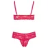 Cottelli Plus Size - weiches Spitzen-BH-Set (rot) - 2XL