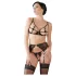 Abierta Fina - Glanzende Spitzenzauber - BH-Set (Schwarz) - XL