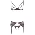 Abierta Fina - Glanzende Spitzenzauber - BH-Set (Schwarz) - XL