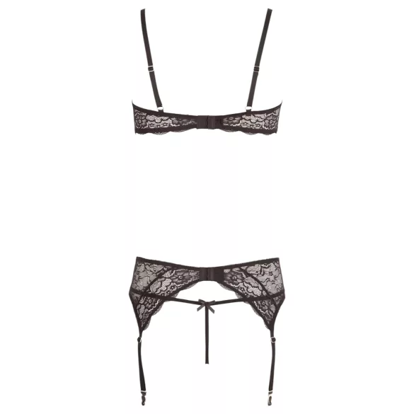 Abierta Fina - Glanzende Spitzenzauber - BH-Set (Schwarz) - XL