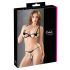 Cottelli - Glänzendes besticktes BH-Set (Schwarz) - M