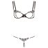 Cottelli - Glänzendes besticktes BH-Set (Schwarz) - M