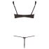 Cottelli - Glänzendes besticktes BH-Set (Schwarz) - M
