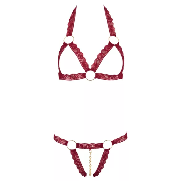 Cottelli - BH-Set mit Metallringen, offen (rot)