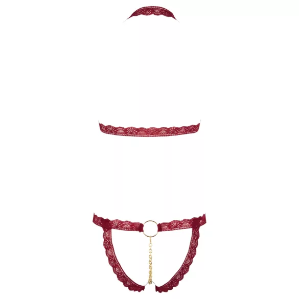 Cottelli - BH-Set mit Metallringen, offen (rot)