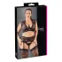 Cottelli Plus Size - Strassverziertes Spitzen-Unterwäscheset (schwarz)