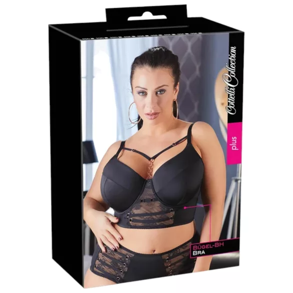 Cottelli Plus Size - Spitzen-BH mit Trägern (schwarz) - 85E