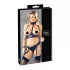 Cottelli Bondage - Glänzendes Hebe-Set mit Fesseln (schwarz) - M