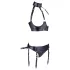 Cottelli Bondage - Glänzendes Hebe-Set mit Fesseln (schwarz) - L
