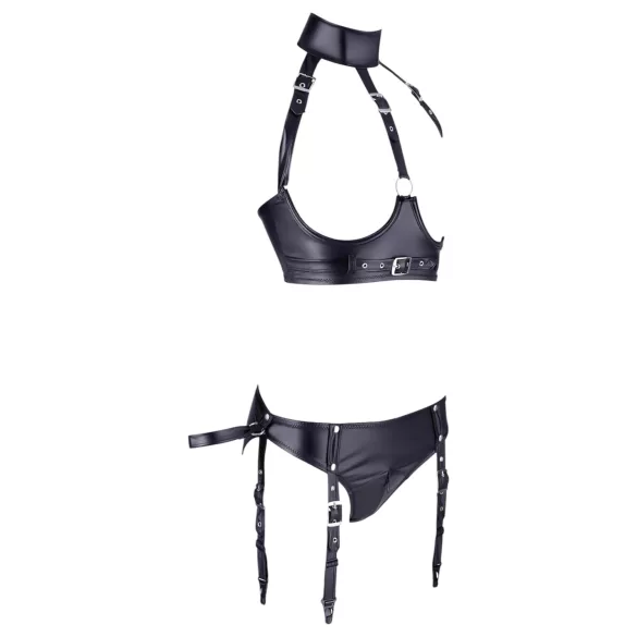 Cottelli Bondage - Glänzendes Hebe-Set mit Fesseln (schwarz) - XL