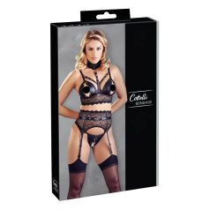   Cottelli Bondage - Spitzen-Set mit Handschellen (schwarz) - M