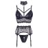 Cottelli Bondage: Spitzen-Set mit Handschellen (schwarz) - XL
