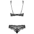 Obsessive Luvae - Blumen & Strass BH-Set (schwarz) - L/XL