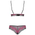 Obsessive Tulia - Spitzenwäsche-Set (schwarz-pink)