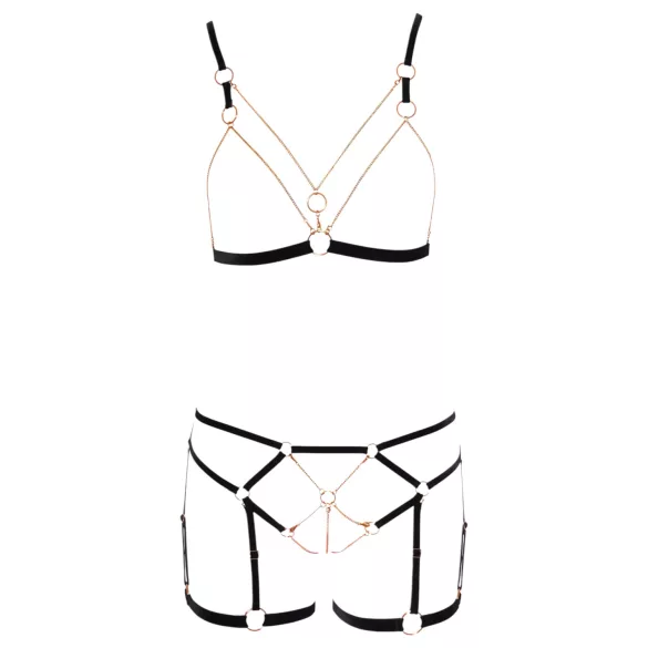 Cottelli - Kettenkette Zierkörperschmuck - 2-teilig (schwarz)