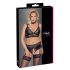 Cottelli Curves - Glänzendes Dessous-Set (Schwarz) - 2XL