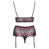 Cottelli Curves - Blumiges, offenes BH-Set (schwarz)