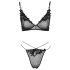 Cottelli - Transparente, Spitzen-BH-Set (schwarz) - M