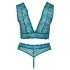 Cottelli Curves - Korsett-Spitzenwäsche-Set (Blau) - 2XL
