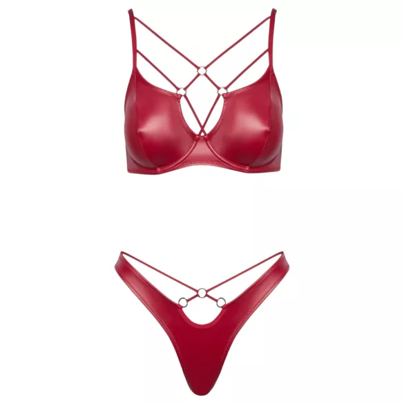 Cottelli Party - glänzendes BH-Set (rot) - 85B/L