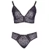 Cottelli Plus Size - Transparentes BH-Set mit Muster (Lila) - 2XL