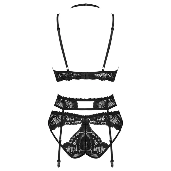 Obsessive Alessya - Spitzenwäsche-Set (schwarz)