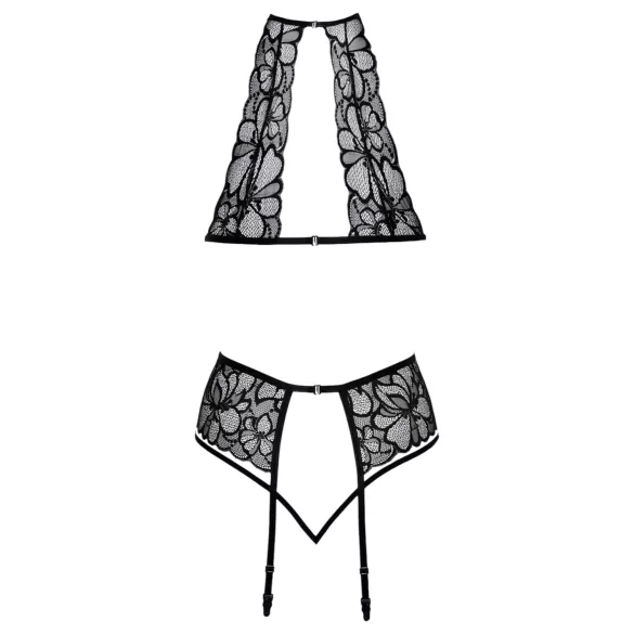 Küssbar - Halsband-Spitzen-BH-Set (schwarz) - L/XL