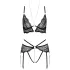 Abierta Fina - Offenes Spitzen-BH-Set (schwarz) - L