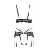 Abierta Fina - Offenes Spitzen-BH-Set (schwarz) - L