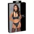 Cottelli Bondage - Glänzendes BH-Set mit Handschellen (Schwarz)