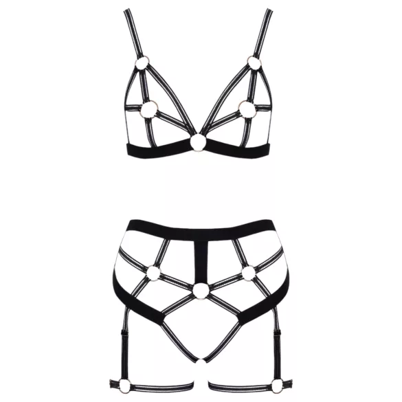 Cottelli - Zweiteiliges Geschirr-Set (schwarz) - M