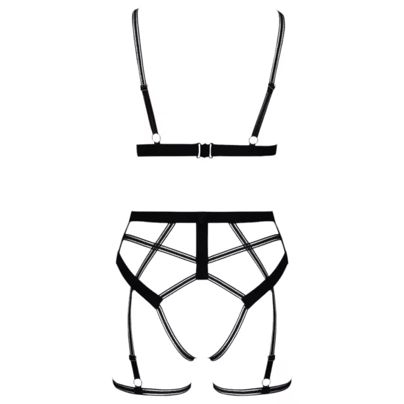 Cottelli - Zweiteiliges Geschirr-Set (schwarz) - M