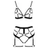 Cottelli - Zweiteiliges Geschirr-Set (schwarz) - XL