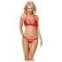Obsessive 838-SET-3 - Rotes Spitzen-BH-Set mit Riemen - L/XL